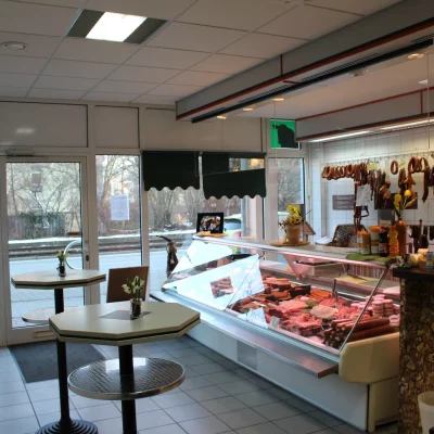 a meat display in a store